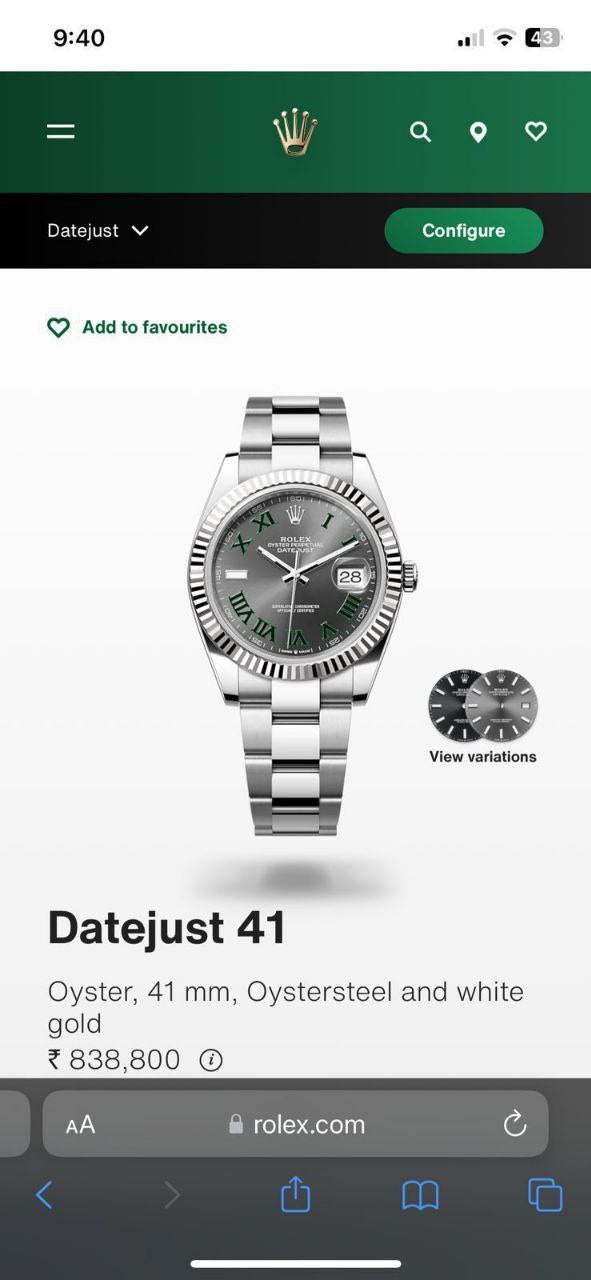 Rolex Premium Quality New Oyster Perpetual Collection now Available & Ready❤️ Rolex DateJust41 Wimbledon Automatic Collection