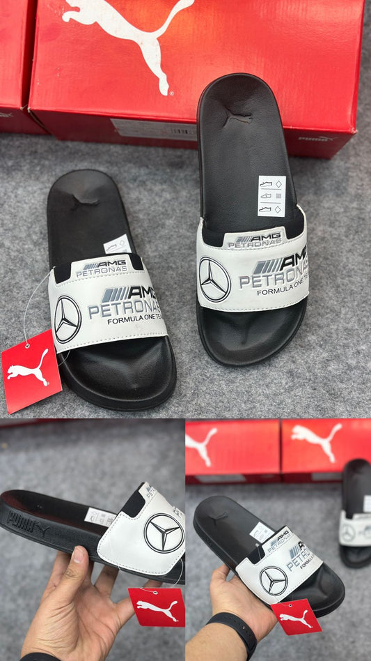 PUMA x MERCEDES AMG LIMITED EDITION SLIDES WITH ORIGINAL BRAND BOX/ PRICE OF ₹3499 TAG INTACT & QR